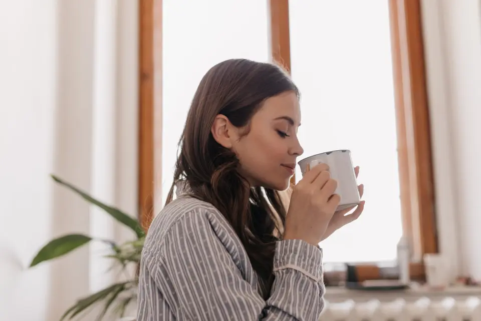 A quiet early morning coffee at home
